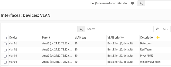 OPNsense VLAN devices parented on vtnet1